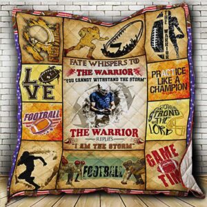 Football Warrior Quilt -Tt070819  Quilt